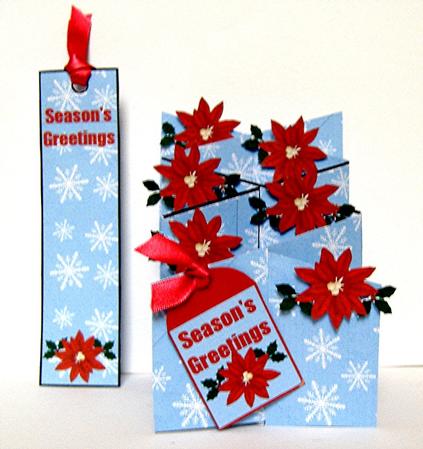 Red Poinsettia Cascade Card Kit by Maxine Jones