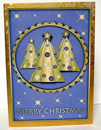 Buttons Christmas Trees Ii Lilac by Maxine Jones