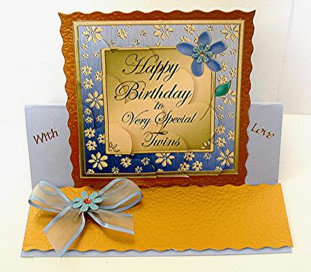 Twins Birthday Shell Edged Corner Side Stacker by Maxine Jones