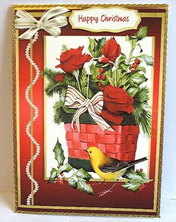 Beautiful Basket of Christmas Flowers  by Maxine Jones