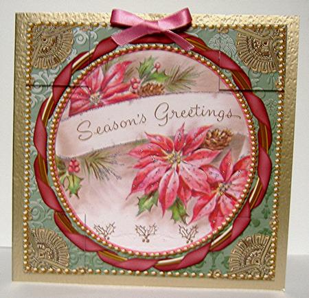 Pink Poinsettia Gold 8inch Picture Sheet by Maxine Jones