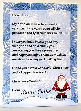 Christmas Letter from Santa - Boy by Maxine Jones