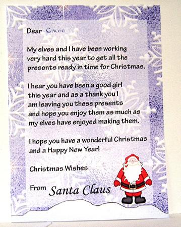 Christmas Letter from Santa - Girl by Maxine Jones