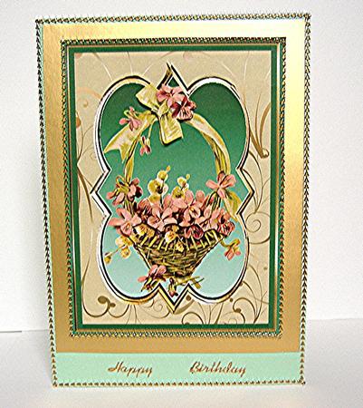 Basket of Flowers and Bow by Maxine Jones