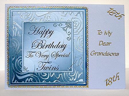 Twins Birthday Shell Edged Corner Side Stacker by Maxine Jones