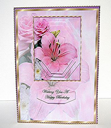 A5 Pink Lily and Rose Pryamage by Maxine Jones