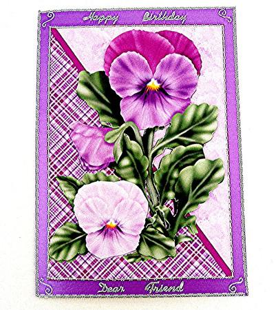 Pansies on Tartan by Maxine Jones