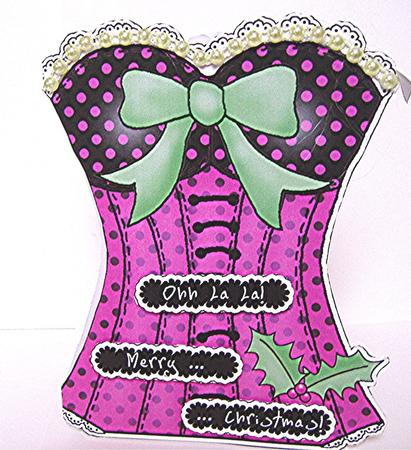 Ohh La La Christmas Shaped Card by Maxine Jones