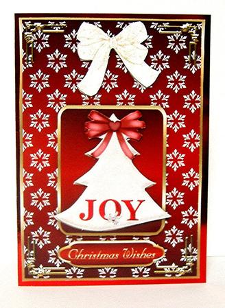 Christmas Tree in Cream on Red and Cream with Step by Step by Maxine Jones