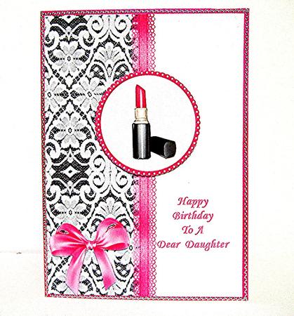 Pink Lipstick Card - Daughter by Maxine Jones