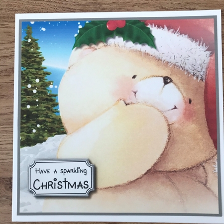 Forever Friends Christmas Bear close up by Maxine Ottewell