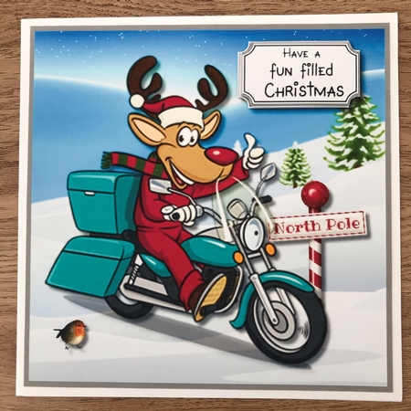 Rudolf on his funky moped by Maxine Ottewell