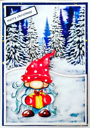   A5 Christmas Gnome  2 by Maxine Ottewell