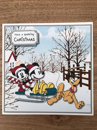 Mickey and Minnie Sledging by Maxine Ottewell