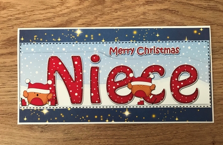 Large DL Merry Christmas NIECE 3D decoupage with Bobbin Robin by Maxine Ottewell