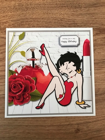 Betty Boop Card Topper by Maxine Ottewell
