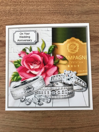Anniversary or Wedding card topper by Maxine Ottewell