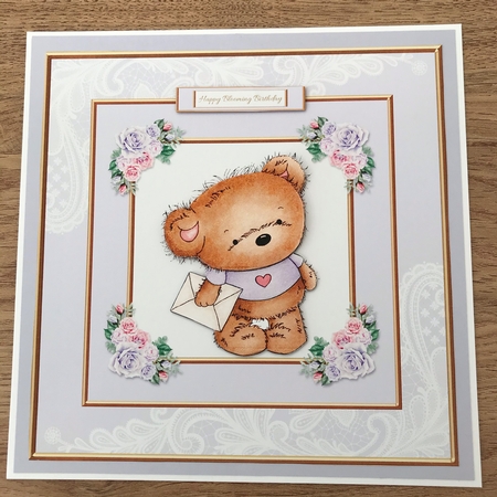 Cute Teddy Bear Birthday Topper by Maxine Ottewell