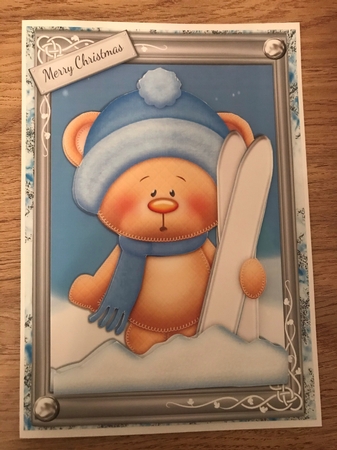 Cute Skiing Teddy Bear by Maxine Ottewell