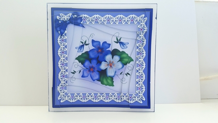 Pretty Viola Quick Card with Wavy Spiral Side Stacker by Maxine SANDIAN