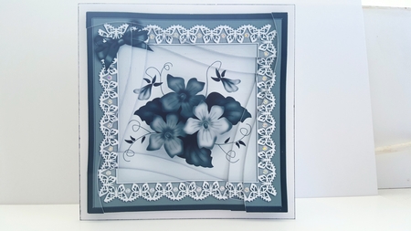 Pretty Viola Quick Card with Wavy Spiral Side Stacker by Maxine SANDIAN