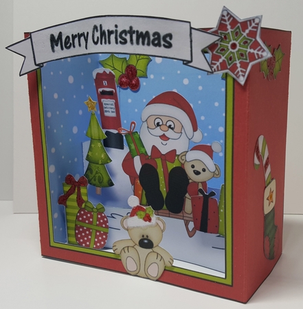 3D Christmas Diorama Shadow Box Card Mini Kit  - Santa is having fun on his Sledge by Maxine SANDIAN