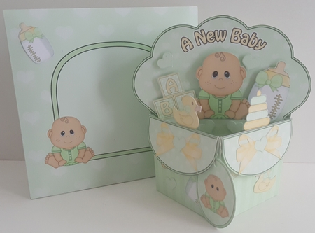 3D Diagonal Rubber Band Pop Up Box Card Kit - Cute Little Ethnic Baby Deepu by Maxine SANDIAN