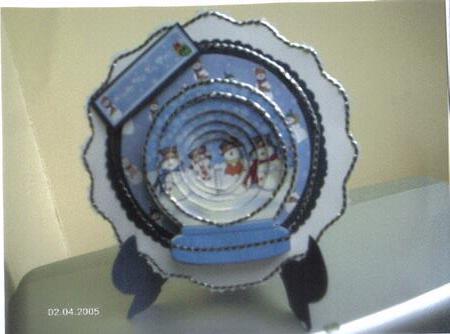 Snowmen Snow Globe Tunnel Decoupage by Meg Oliver