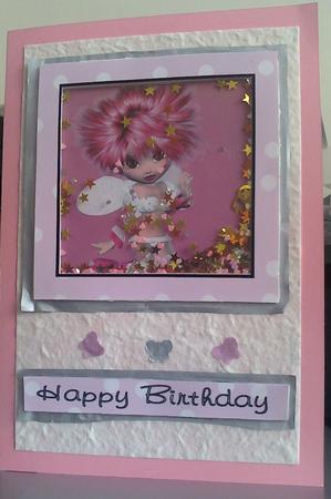Cherry Pop Fairy Shaker Card by Melanie Johnston