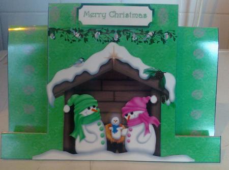 Snow Manger Staggerfold Card by Melanie Johnston