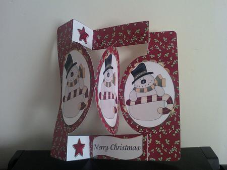 Snowman with Candycane Oval Pop Out by Melanie Johnston