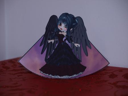 Sweet Gothic Angel Wobble Card #2 by Melanie Sakareassen