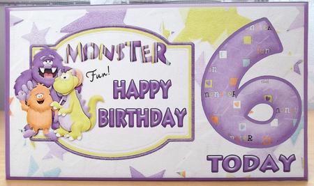 Monster Money Wallet for a 6 Today Childs Birthday by Melanie Brewin
