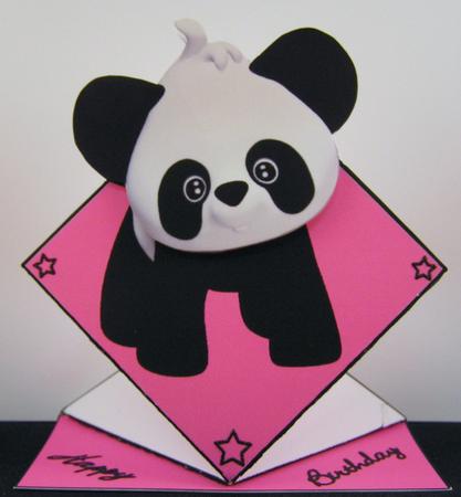 Panda-monium Pop Up Spring Card by Melanie Brewin