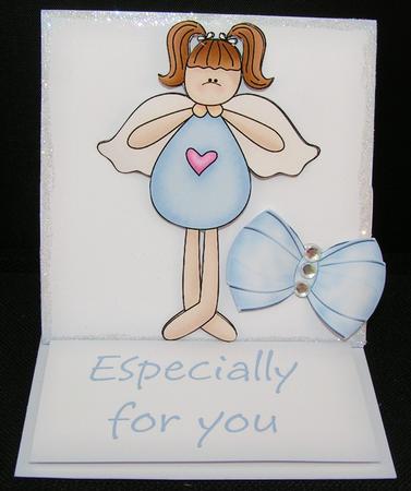 Pretty Blue Angel 5 Minute Easel Card by Melanie Brewin