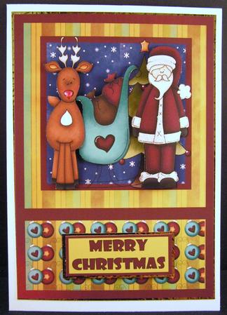 Waiting for Santa Decoupage Card Front by Melanie Brewin