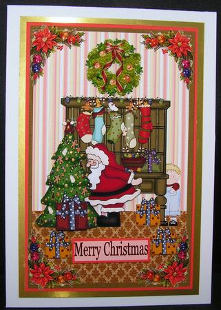 Father Christmas Decoupage Topper by Melanie Brewin