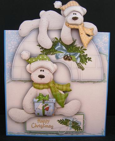 Polar Bear Fun Christmas Over the Edge Card and Decoupage by Melanie Brewin