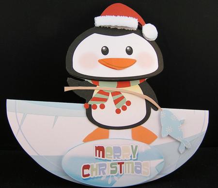 Christmas Penguin Ted Wobble Card. by Melanie Brewin