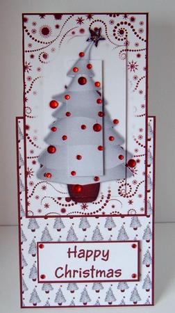 Contempory Christmas Tree with Red Baubles by Melanie Brewin