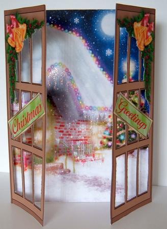 Through the Christmas Window Snow Cottage - Gatefold Sheet 1 by Melanie Brewin