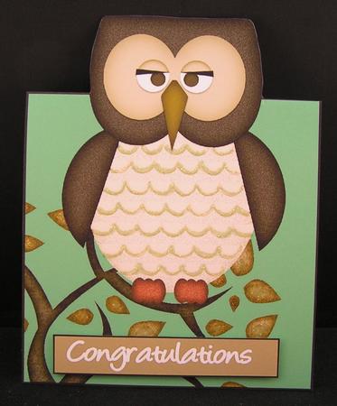 Cute Wise Owl Over the Edge Card by Melanie Brewin