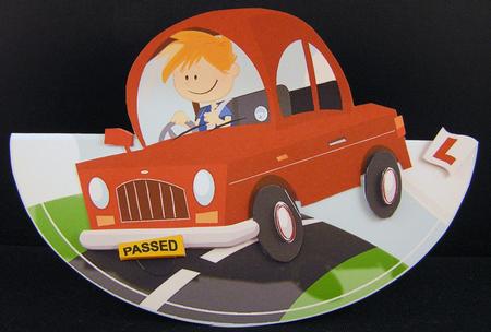 Passed Driving Test Red Wobble Card. by Melanie Brewin
