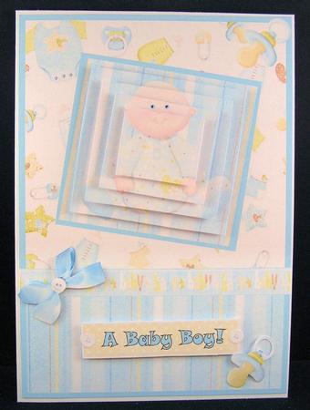 A Baby Boy! Pyramid Card Front by Melanie Brewin