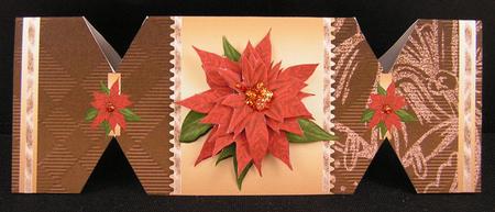 Gold Xmas Cracker Cut and Fold Card by Melanie Brewin