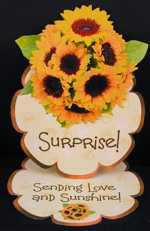 Sunflower Surprise - Flower Easel Card or Topper by Melanie Brewin