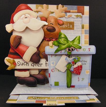 Deer Friends Santa and Reindeer Pop-up Slider Card Kit by Melanie Brewin