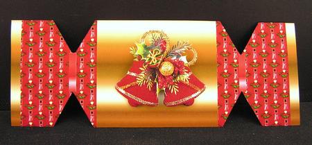 Red and Gold Bells Xmas Cracker by Melanie Brewin