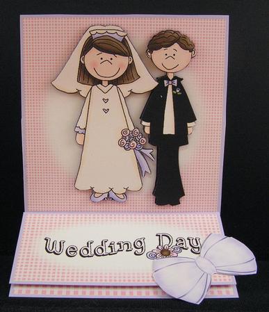 Bride & Groom 5 Minute Easel Card by Melanie Brewin