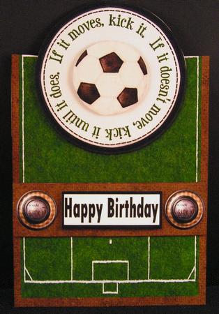 Just Kick It! Over the Edge Card Front by Melanie Brewin